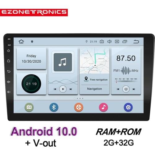 9/10.1 inch Android 10.0 Rockchip PX30 Car Radio 1024x600 GPS Navigation Bluetooth USB Player 2G DDR3 + 32G NAND Memory Flash