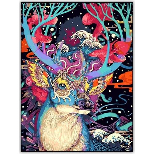 Watercolor Elk Diamond Painting Accessories 5d DIY Full Drill Square Diamand Painting Embroidery Crystal Mosaic Cross Stitch Art