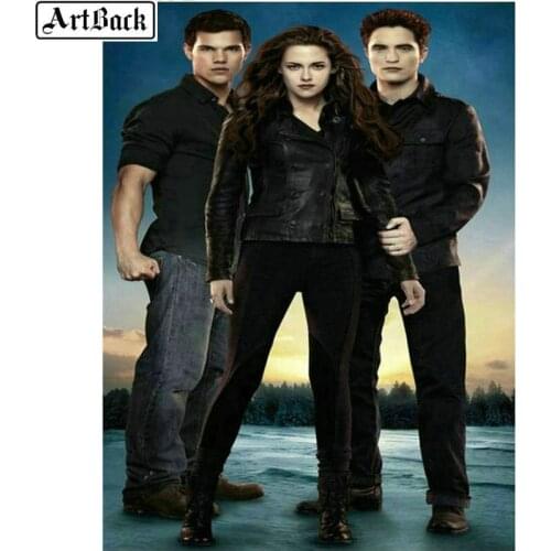 ArtBack, Diamond Painting Twilight, Square, round, Diamond Mosaic, Edward Bella Jacob, Embroidery, 3d Stickers, Crafts