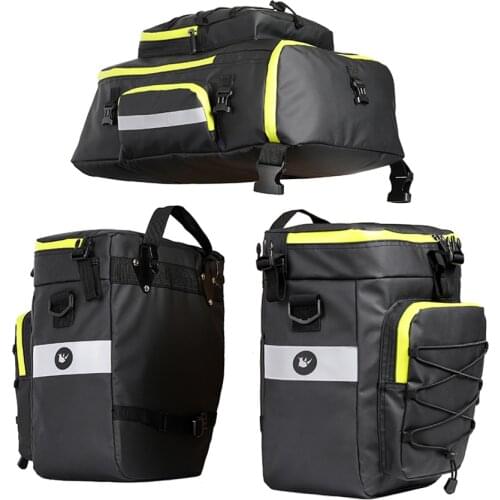 New Mountain Road Bicycle Bike 3 in 1 Trunk Bags Cycling Double Side Rear Rack Tail Seat Pannier Pack Luggage Carrier waterproof