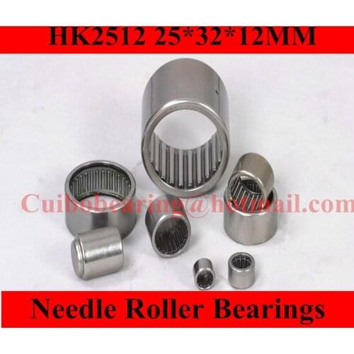 Free shipping 2Pcs HK253212 HK2512 27941/25 Drawn Cup Type Needle Roller Bearing 25 x 32 x 12mm
