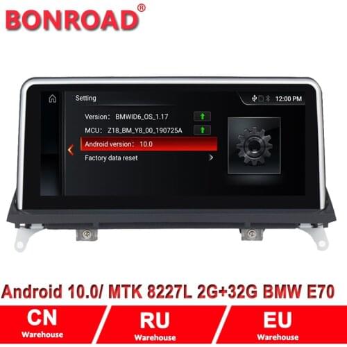 Bonroad 10.25 " IPS Android Screen For BMW X5 E70/X6 E71 CCC/CIC 2008-2013 Video Radio Multi-media Player GPS Wifi Audio Carplay