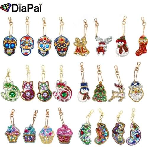 DIAPAI 5D Diamond Painting Keychain Special Rhinestone Embroidery Pendant DIY Craft Kits Cross Stitch Key Chain Accessories