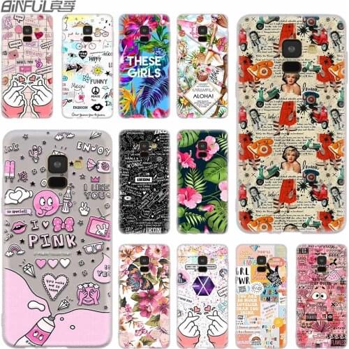 Cover Silicone case For Samsung Galaxy A6 A8 A9 A7 A5 A3 Plus 2018 2017 2016 2015 A71 Star Aloha Girls fabric Arte Posters