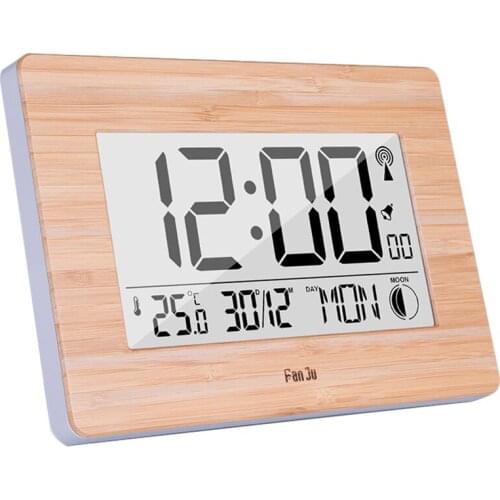 Digital Wall Clock Lcd Big Large Number Time Temperature Calendar Alarm Table Desk Clocks Modern Design Home Office Decor