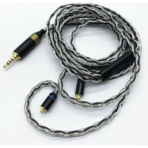 Diy earphone wire headphone line speaker line 8-core Single crystal copper silver plated