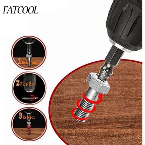 FATCOOL 4pc/set Drill Screw Extractor Screw Removal Tool Accessories