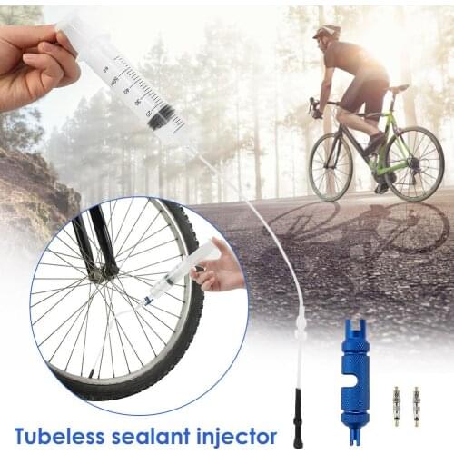 Bicycle Tubeless Tire Liquid Injection Tool MTB Road Bike Tubeless Sealant Injector UST Tyre No Inner Tubes Valve Core Tool 2020