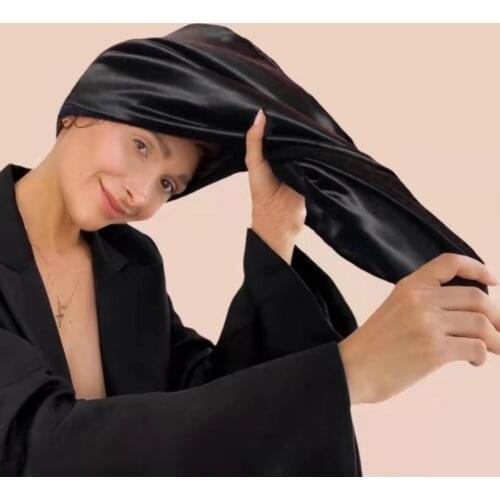 Big Mulberry Silk Sleep Cap For Women Elastic Bonnet Hat Fashion Night Cap Hair Wrap Cap