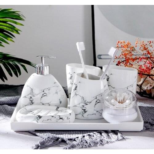 Animal sanitary ware five piece ceramic mouthwash cup gold geometry antler Bathroom Set Wedding holiday gift