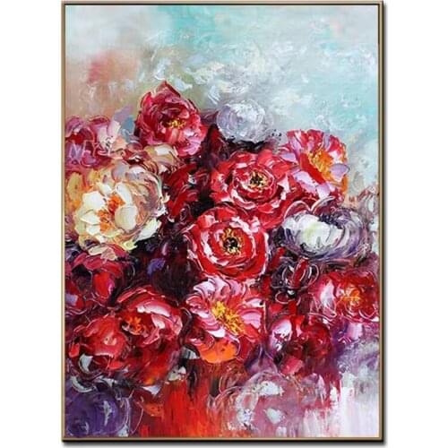 Beautiful Flowers In Full Bloom Oil Paintings High Quality Handpainted Frameless Wall Art Home Decor Picture Modern On Canvas