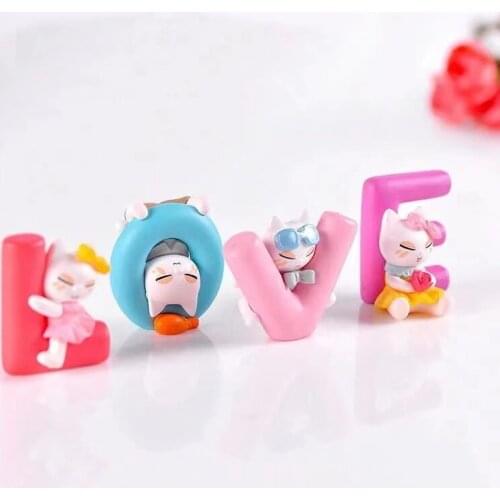 Creative Figurine LOVE Micro Landscape DIY Home Decor Miniature Pig Cactus Potted Ornament Decoration Accessories Modern Gift