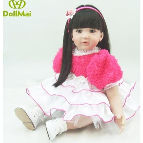 NPK DOLL 24 inch Silicone Reborn Babies Dolls Brinquedos Dolls For Girls Vinyl Realistic Doll Reborn Kids Christmas Gifts Toys
