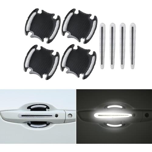 3D Car Reflective Sticker Door Bowl Anti-scratch Tape For Skoda Octavia Fabia Rapid Superb Yeti Roomster