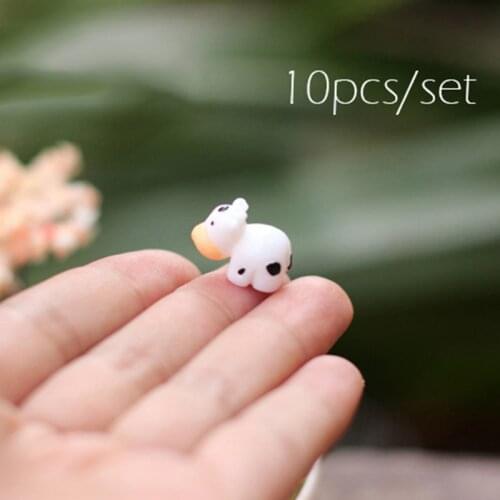 10pcs Home Micro Fairy Garden Miniature Decoration Cartoon Cut Mini Cow Statues Model Action Figure Toys Terrariums DIY Material