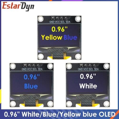 NEW 0.96 Inch IIC Serial White/Blue/Yellow OLED Display Module 128X64 I2C SSD1306 12864 LCD Screen Board for Arduino