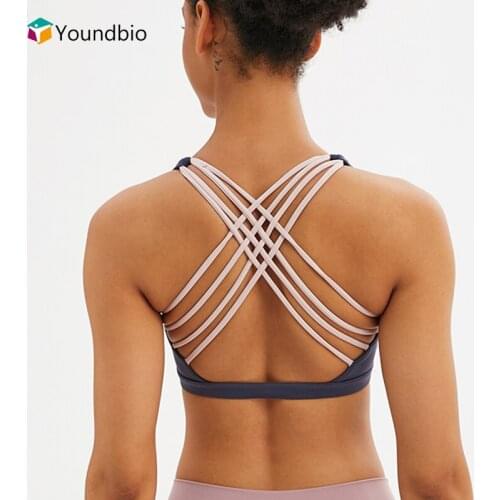 YOUNDBIO 2021 New Sports Open Back Women Yoga Bra Padded Gym Push Up Vest Fitness Running Underwear Jogging Racerback Tank Tops