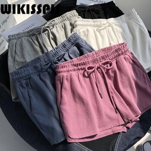 2021 New Cotton Sports Shorts Womens Loose Casual Wide Leg Pants Home Pajamas Women Bottoms Pants Womans Lounge Wear