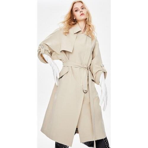 2021 spring and Autumn New Korean loose casual design sense of minority British style long knee length trench coat women