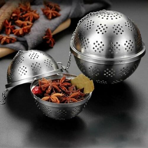 Wholesale 1Pcs Mesh Ball Tea Infuser Mesh Filter Strainer W/hook Loose Tea Leaf Spice Home Kitchen Accessories Multifunct Filter