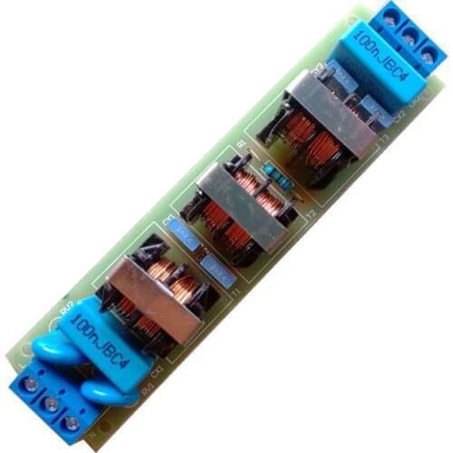 10A AC / DC 110V 220V 3-Stage EMI Power Filter Board Noise Impurity Purifier Filtering Noise Impurities Power Purifier