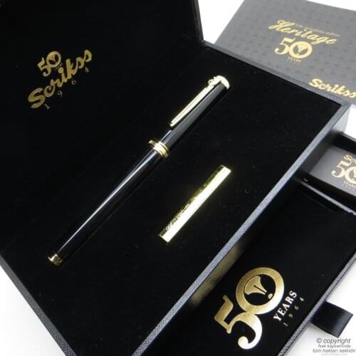 Scrikss Heritage2 50.Yıl Roller Pen Black Gold | Scrikss Pen | İsme Special Pen | Gift Pen