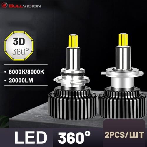 Hir2 9012 Led bulbs 360 Headlights H7 H11 9005 9006 Car Lamp 20000Lm H8 H9 H1 Ice 8000K HB3 HB4 6000K H4 CSP 2 pieces wholesale
