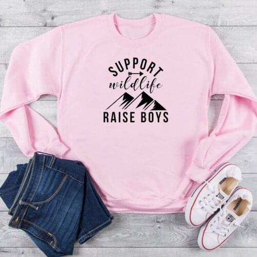 Support Wildlife Raise Boys sweatshirt mountain graphic pure cotton quality mother days gift slogan grunge tumblr party pullover