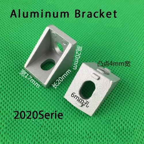 50pcs 2020 Aluminum L Brackets 20*17 Corner Connector Fitting Angle 20x20x17 for 2020 Aluminum Profile Accessories