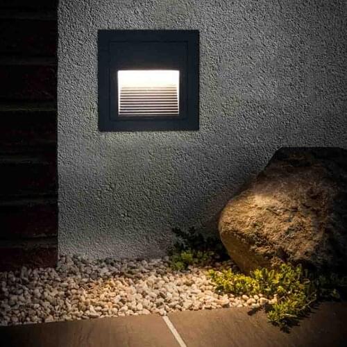 Outdoor Led Stair Step Light 3W Waterproof LED Footlight Recessed Wall Corner Light Landscape Door Pathway Stairway Night Light