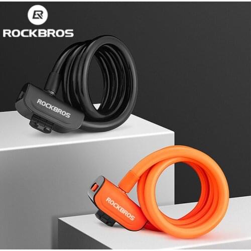 ROCKBROS Bicycle Lock MTB Road Anti-theft Ring Lock Cycling Cable Lock Motorcycle Vehicle Cycling Portable Lock Bike Accessories