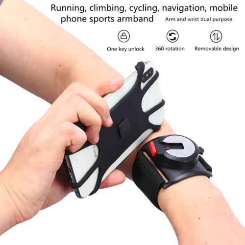 Running Mountaineering Cycling Navigation Mobile Phone Stand Rotatable Outdoor Fitness Arm Bag Detachable Sports Armband Wristba