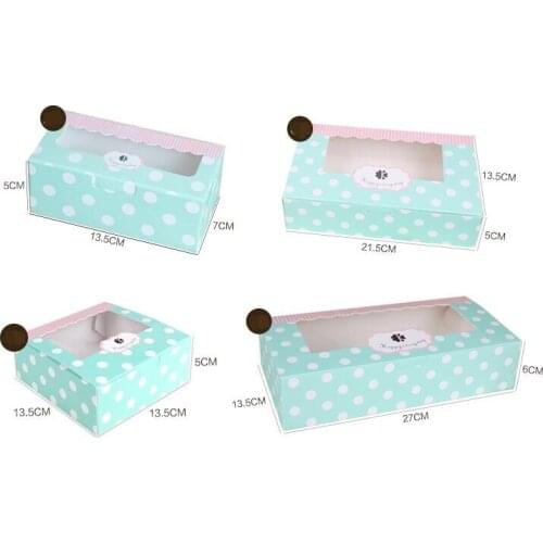 10pcs Free Shipping Kraft Paper Box for Macaron Cake box with Clear Window Cupcake Cookies Packaging Box Wedding Party Supplies