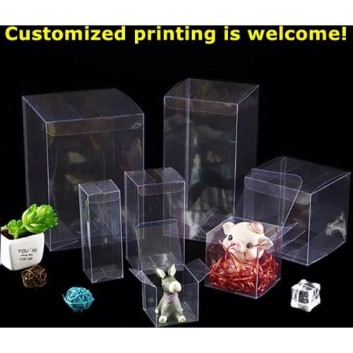 20Pcs/Lot Transparent Small Gift Box Rectangular Plastic Box Package Sugar Candy Jewelry PVC Packaging Box