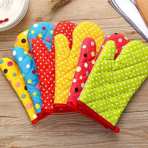 4 Color Thick Heat Insulation Microwave Oven Mitts Special Baking Gloves Kitchen Skid Resistance High Temperature Anti Hot