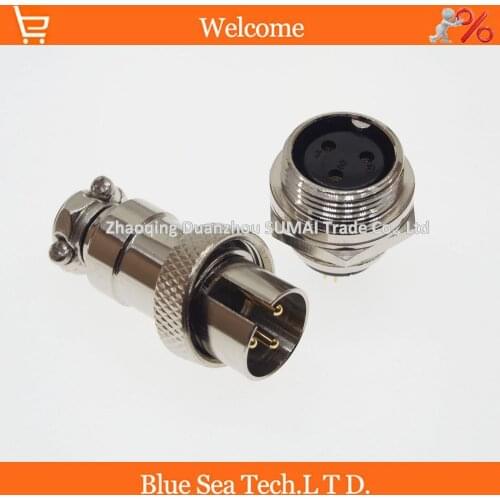 50 pair 3 Pin 16mm Male & Female Wire Panel Connector kit GX16 Socket+Plug for aviation,computer ect.reversed assembling type