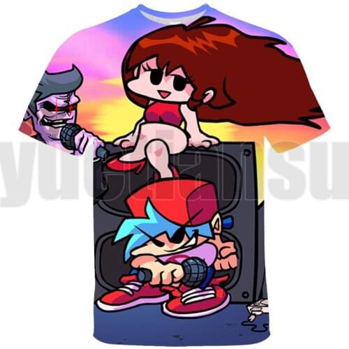 2021 Video Game Friday Night Funkin Tshirt 3D O-Neck Teenagers T Shirt Children Top Tee Summer Short Sleeve Harajuku Street Wear