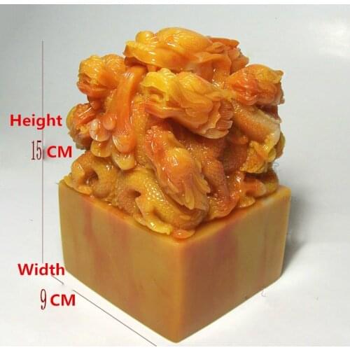 Ancient emperor jade signet company activity seal decoration soft box Large antique Dragon jade seal It can be engraved Letter