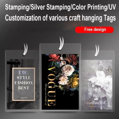 Custom paper hang Tag for clothing hangtag with lamination non handwritten accept small order 500 pcs/ lot