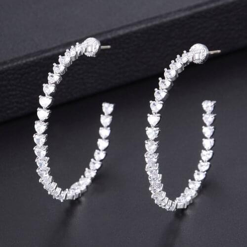 LARRAURI Trendy Round Circle Zirconia Mirco Paved Earrings For Women Fashion Jewelry Bridal Wedding Hoop Earrings Gold Silver
