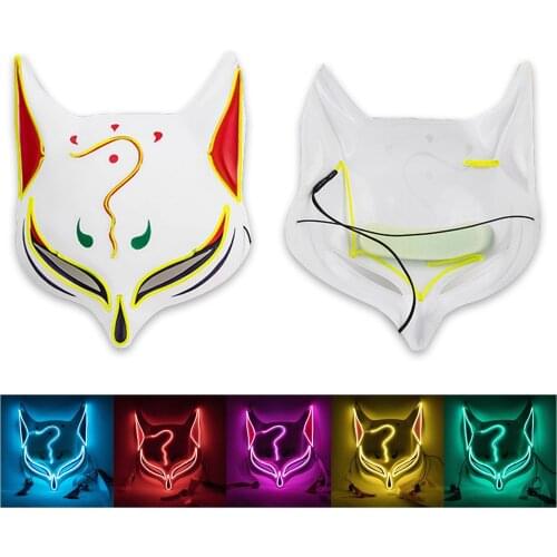 Fox Mask Party Half Face Japanese Cosplay Masks With Tassels Masquerade Festival Cosplay Costume Prom Accessories