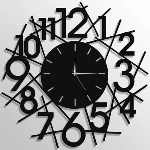 SERESSTORE Table Art House Metal Wall Clock Lines 40 cm