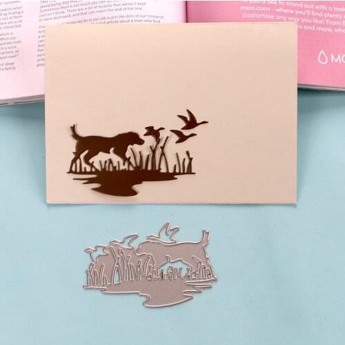 DUOFEN METAL CUTTING DIES hunting dog birds embossing stencil DIY Scrapbook Paper Album 2019 new