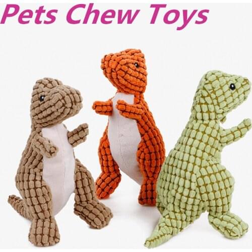 Cute Dog Plush Toys Pet Puppy Chew Squeaker Toys Fashion Design Odor Absorption Pet Supplier Products Big Dinosaur Free Shipping