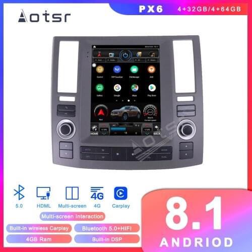 Android 10 Tesla Style GPS Navigation For Infiniti FX35 FX45 FX25 FX37 2006 2007 2008 2009 Auto Radio Stereo Multimedia Player