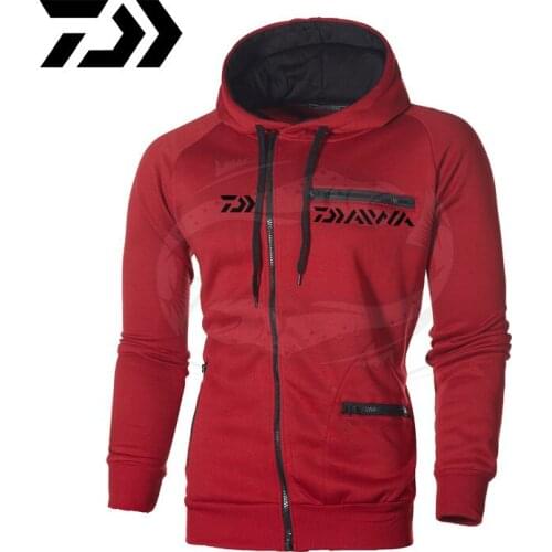 Daiwa Winter Fishing Mens Hoodies Sweatshirt Hooded Jackets Coat Man Hoodi Warm Plus Thick Fleece Hoodies Fishing Clothes