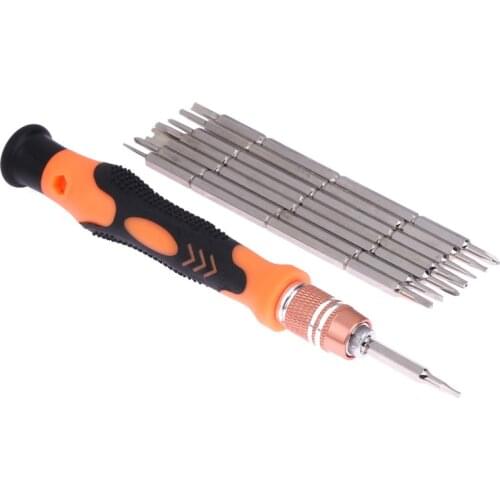 JAKEMY JM-8124 Original 9 In 1 Mini Screwdriver Tool Set with Phillips Hex Slotted U-shape Triangle Bits for Electronics Repair