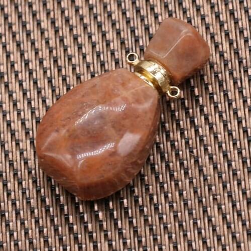 Natural Semi Precious Perfume Mini Bottle Car Air Freshener Separate Bottling For DIY Jewelry Making Necklaces Bracelets18*35mm