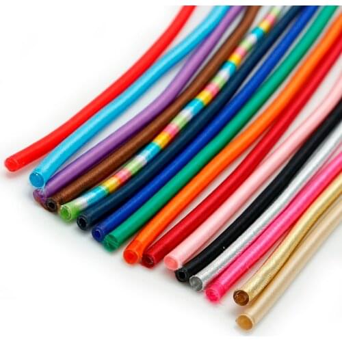 New 3Pcs 5mm Mix Color Silk Jewelry Cord with Hollow Rubber For DIY Jewelry Making Craft Accessories Nceklace Bracelet Findings