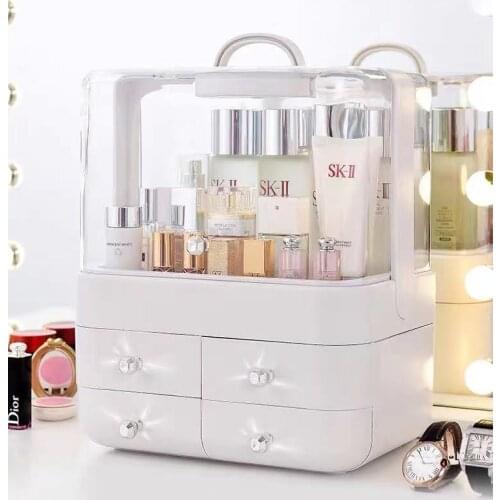 Big Capacity Make Up Organizer Cosmetic Storage Box Jewelry Container Desktop Drawer Makeup Organizer Display Case For Travel